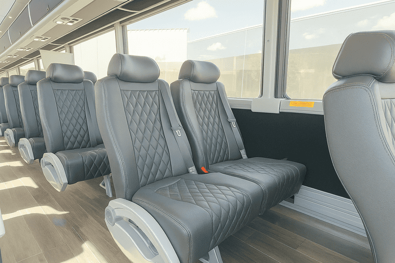 interior of Lynchburg Coach Bus Service charter bus