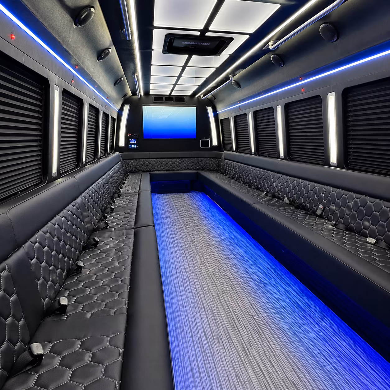 lynchburg 50 passenger party bus inside