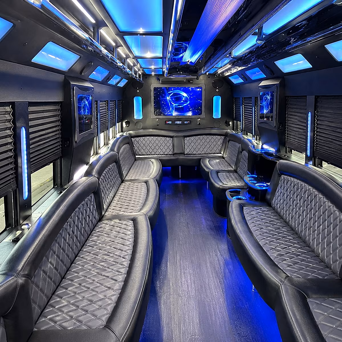 lynchburg 50 passenger party bus interior